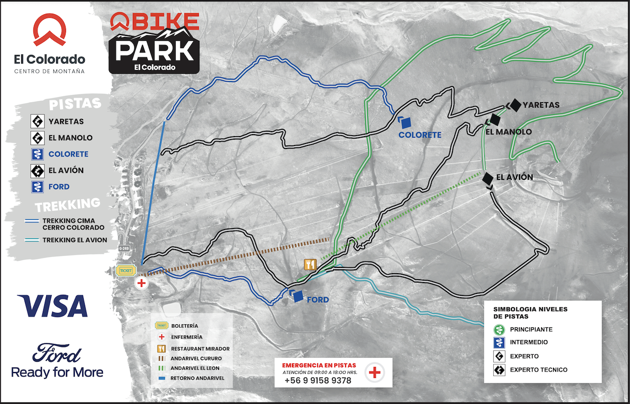 Mapa Bike Park El Colorado
